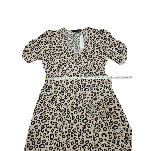 NWT - SANCTUARY Women's 'ANIMAL-PRINT' Multi MINI WRAP DRESS - S - Picture 9 of 12